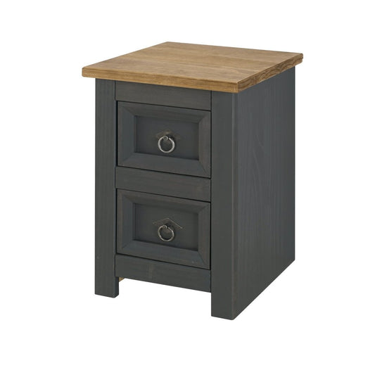 Corona 2 Drawer Bedside Cabinet Carbon Grey