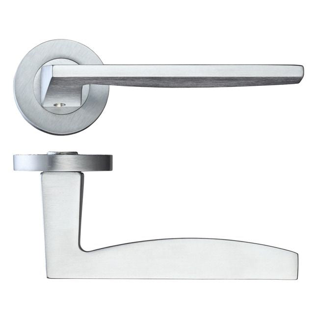 Crux Satin Chrome Lever On Rose Door Handle Pack