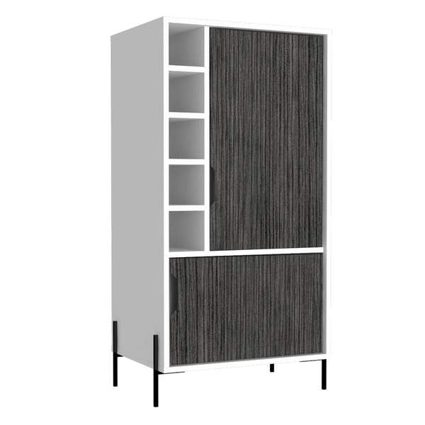 Core Dallas Drinks And Storage Bar White & Carbon Grey Oak