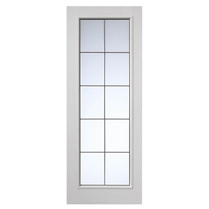 Internal White Primed Decima 10l Clear Glazed Door