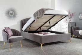 Pettine End Lift Ottoman Bed 135cm Grey