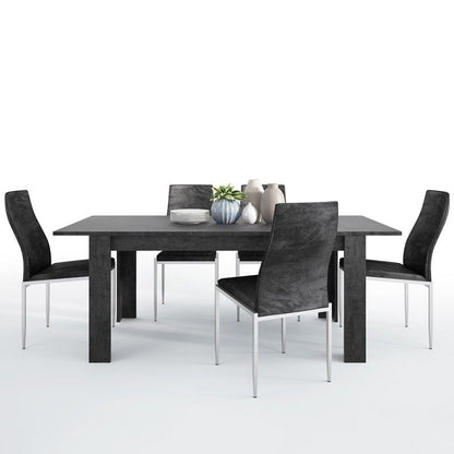 Dining set package Zingaro Dining table + 4 Milan High Back Chair Black.