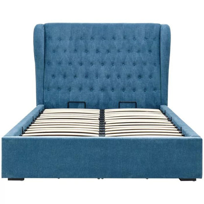 Dakota Teal Fabric Ottoman Double Bedstead