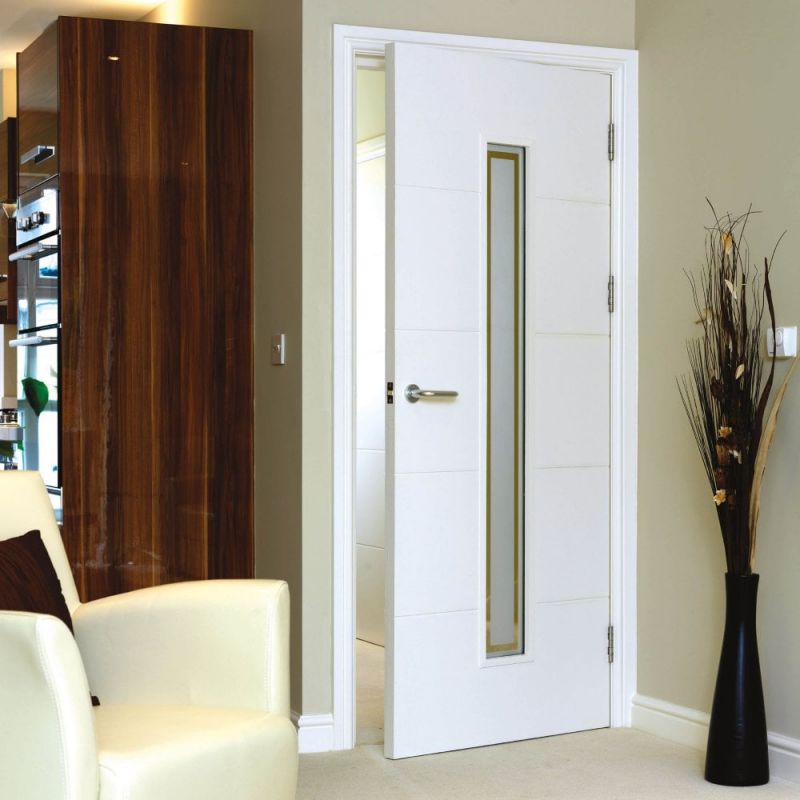 Internal White Primed Dominion Clear Glazed Door