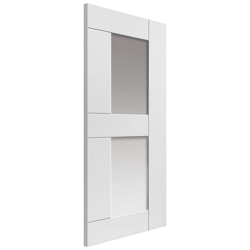 Internal White Primed Eccentro Clear Glazed Shaker Door