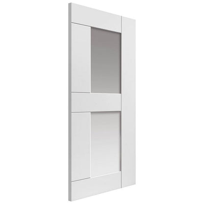 Internal White Primed Eccentro Clear Glazed Shaker Door