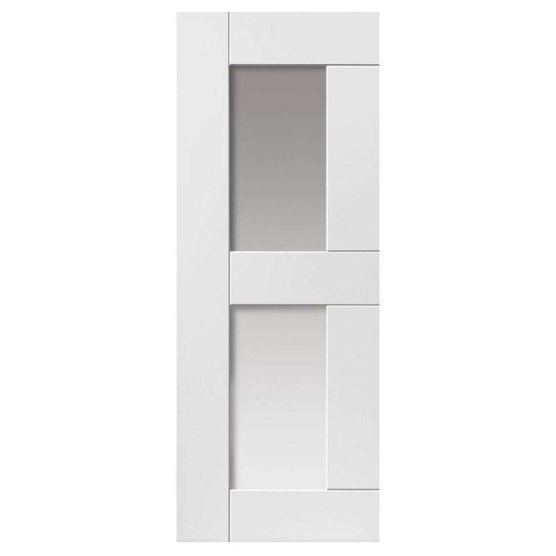 Internal White Primed Eccentro Clear Glazed Shaker Door