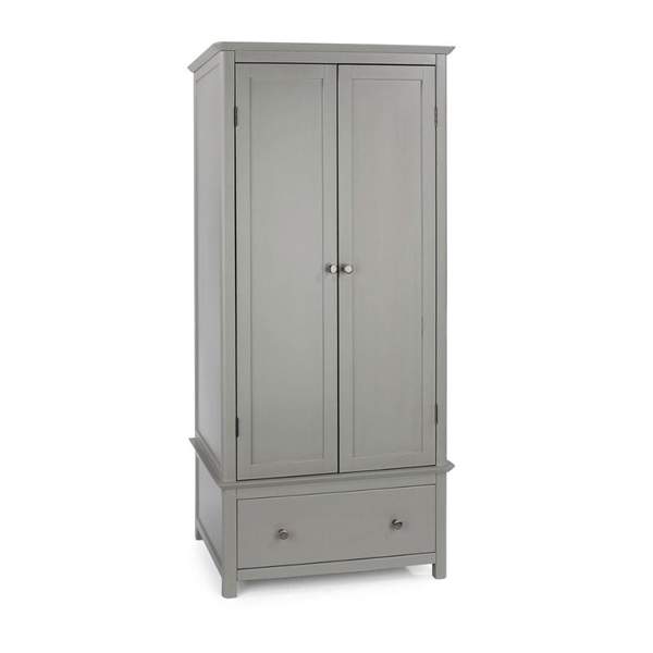 Elgin 2 Door 1 Drawer Wardrobe Grey Painted