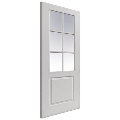 Internal White Primed Faro Clear Glazed Door