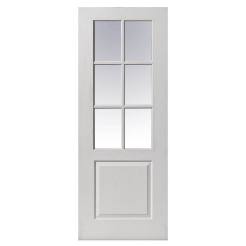 Internal White Primed Faro Clear Glazed Door