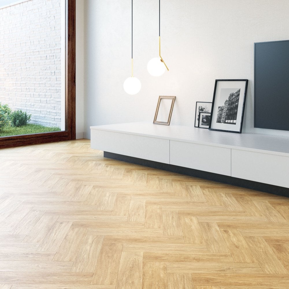 Faus Masterpieces Herringbone Natural Oak 8mm Laminate Flooring