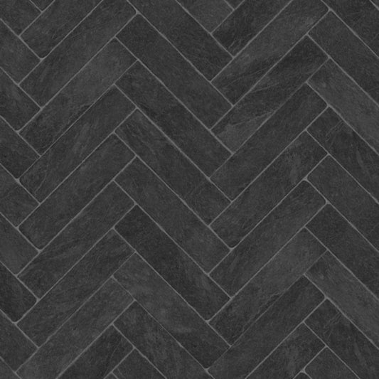 Faus Stone Effects 8mm Black Herringbone Ultra Matt Waterproof Laminate Flooring