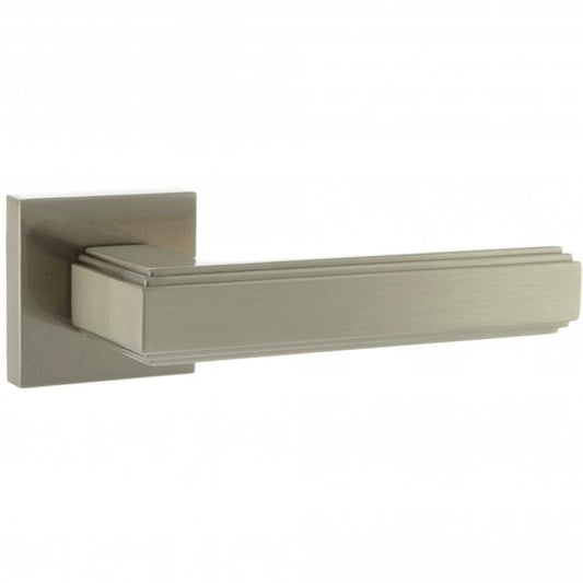 Forme Alila Lever On Square Rose Pair Of Door Handles In Satin Nickel