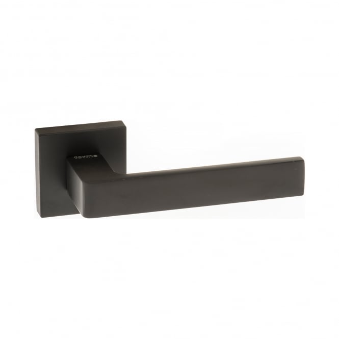 Forme Asti Lever On Square Rose Pair Of Door Handles In Matt Black