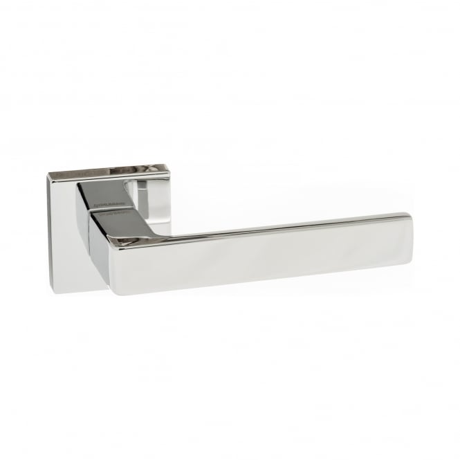 Forme Asti Lever On Square Rose Pair Of Door Handles In Polished Chrome