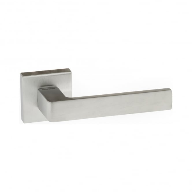 Forme Asti Lever On Square Rose Pair Of Door Handles In Satin Chrome