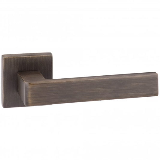 Forme Asti Lever On Square Rose Pair Of Door Handles In Urban Bronze