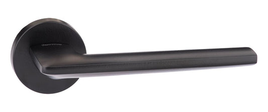 Forme Boston Lever On Round Rose Pair Of Door Handles In Matt Black