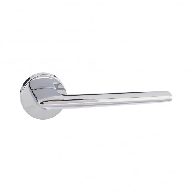 Forme Boston Lever On Round Rose Pair Of Door Handles In Polished Chrome