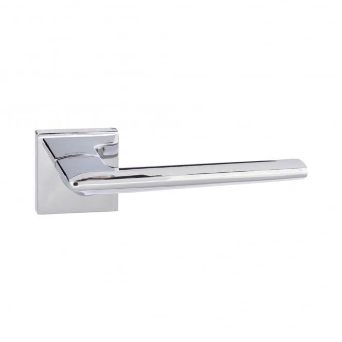 Forme Boston Lever On Square Rose Pair Of Door Handles In Polished Chrome