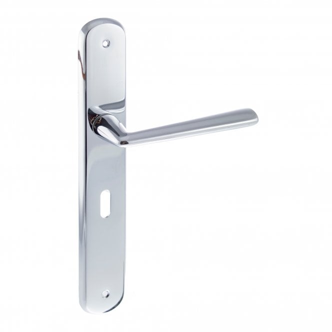 Forme Brigitte Lever On Key Backplate Pair Of Door Handles In Polished Chrome