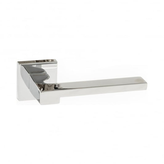 Forme Ginevra Lever On Square Rose Pair Of Door Handles In Polished Chrome