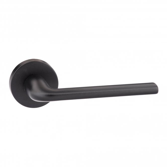 Forme Milly Lever On Round Rose Pair Of Door Handles In Matt Black