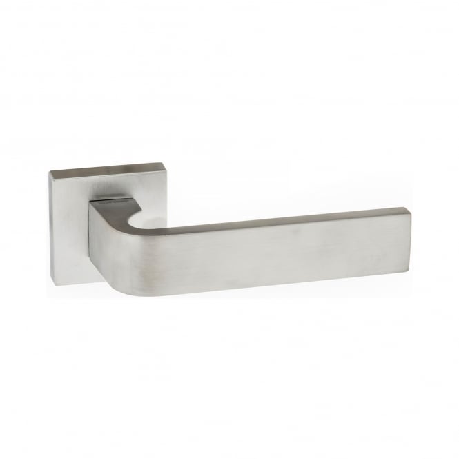 Forme Monza Lever On Square Rose Pair Of Door Handles In Satin Chrome