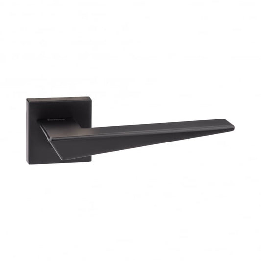 Forme Naxos Lever On Square Rose Pair Of Door Handles In Matt Black