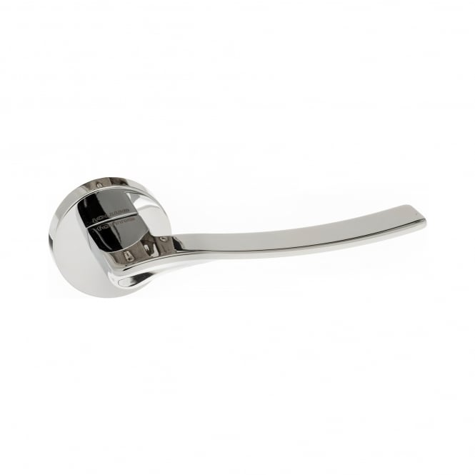 Forme Olimpia Lever On  Round Rose Pair Of Door Handles In Polished Chrome