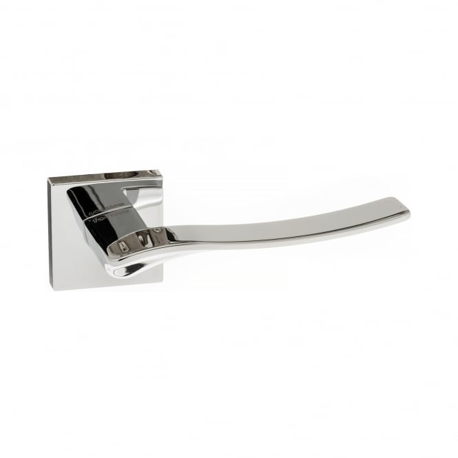 Forme Olimpia Lever On Square Rose Pair Of Door Handles In Polished Chrome