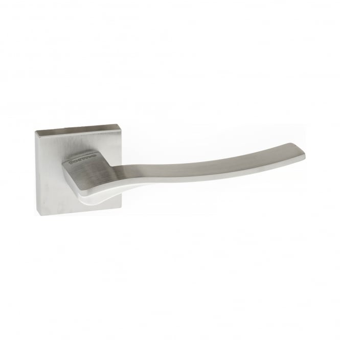 Forme Olimpia Lever On Square Rose Pair Of Door Handles In Satin Chrome