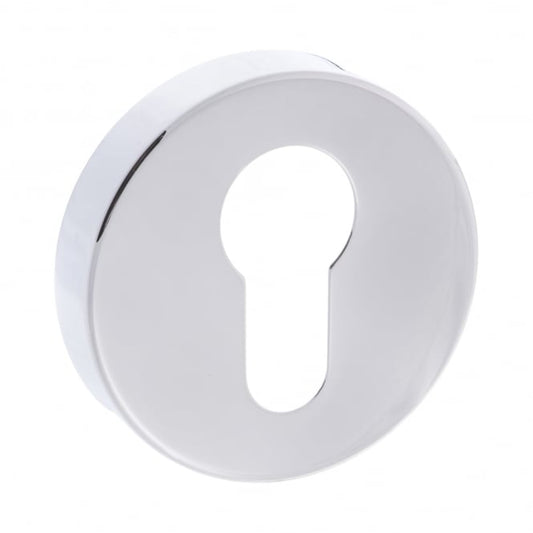 Forme Pair Of Euro Escutcheon On Round Rose In Polished Chrome