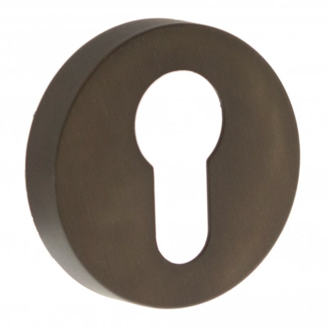 Forme Pair Of Euro Escutcheon On Round Rose In Urban Dark Bronze