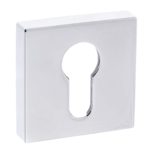 Forme Pair Of Euro Escutcheon On Square Rose In Polished Chrome