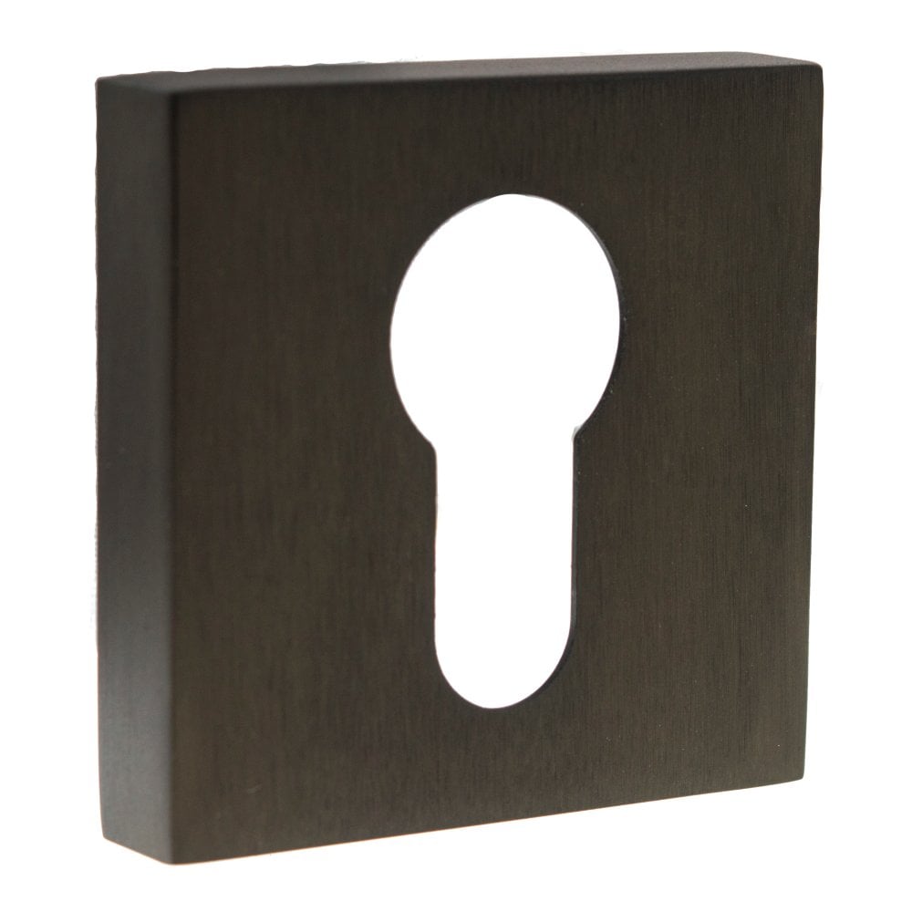 Forme Pair Of Euro Escutcheon On Square Rose In Urban Dark Bronze