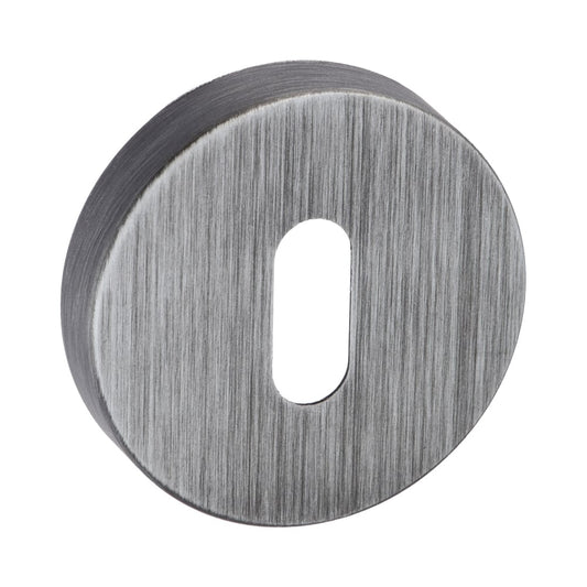 Forme Pair Of Key Escutcheon On Round Rose In Urban Graphite