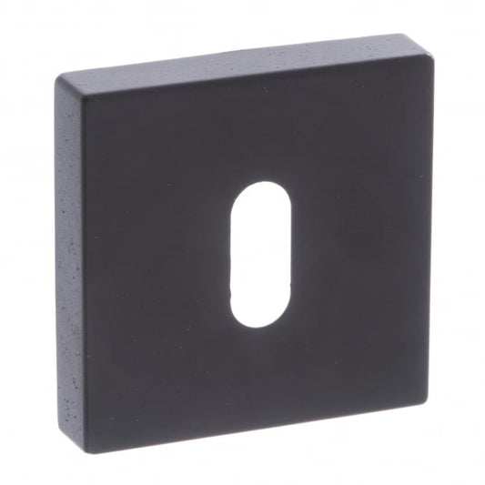 Forme Pair Of Key Escutcheon On Square Rose In Matt Black