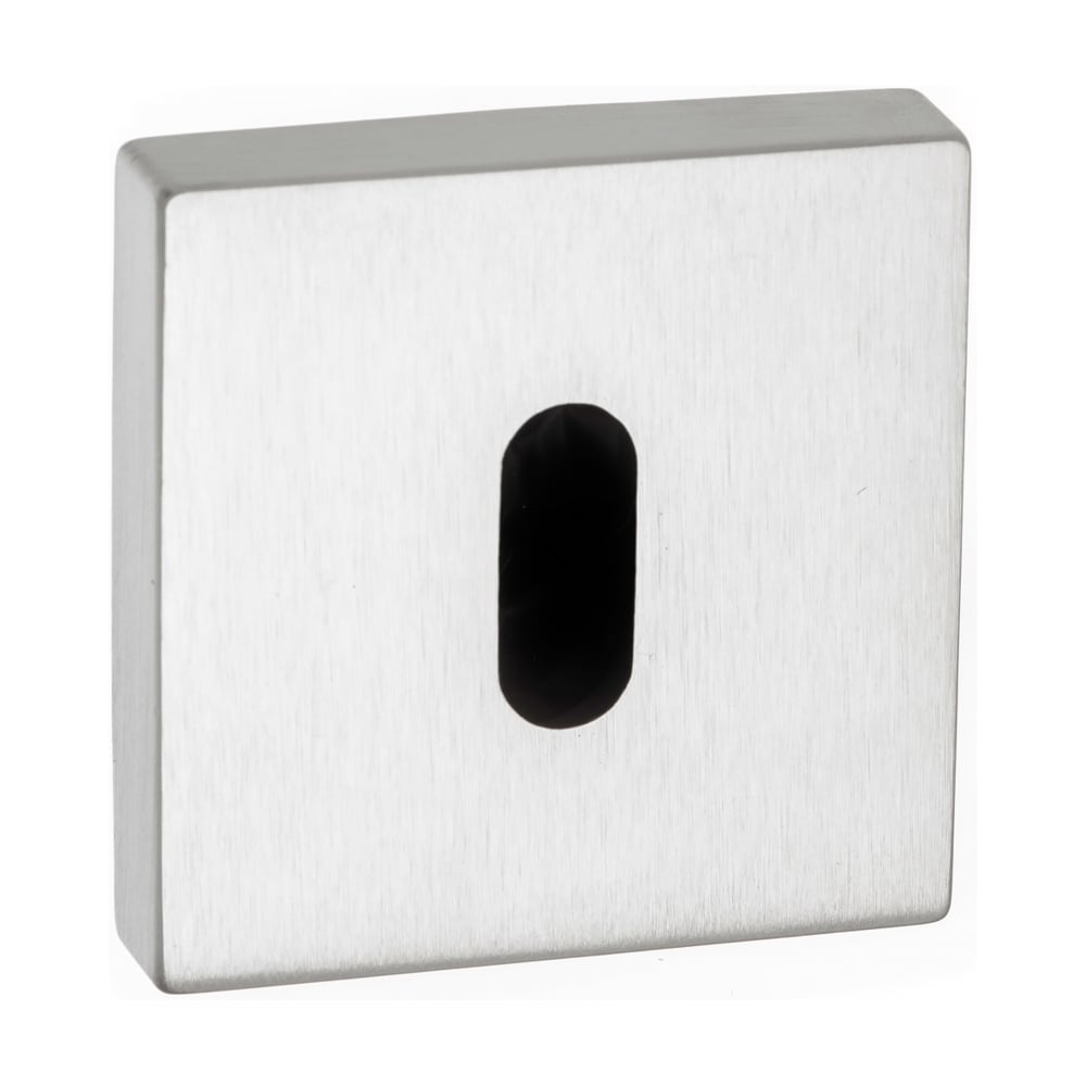 Forme Pair Of Key Escutcheon On Square Rose In Satin Chrome