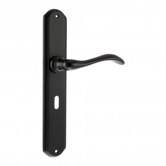 Forme Valence Lever On Key Backplate Pair Of Door Handles In Matt Black