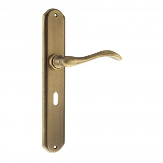 Forme Valence Lever On Key Backplate Pair Of Door Handles In Yester Bronze