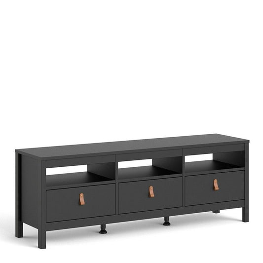 Barcelona 3 Drawer TV Unit Matt Black