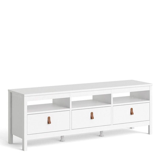 Barcelona White 3 Drawer TV Unit