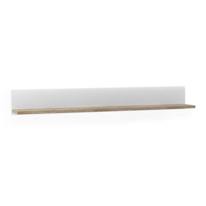 Chelsea Living Wall Shelf in white with an Truffle Oak Trim