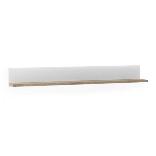 Chelsea Living Wall Shelf in white with an Truffle Oak Trim