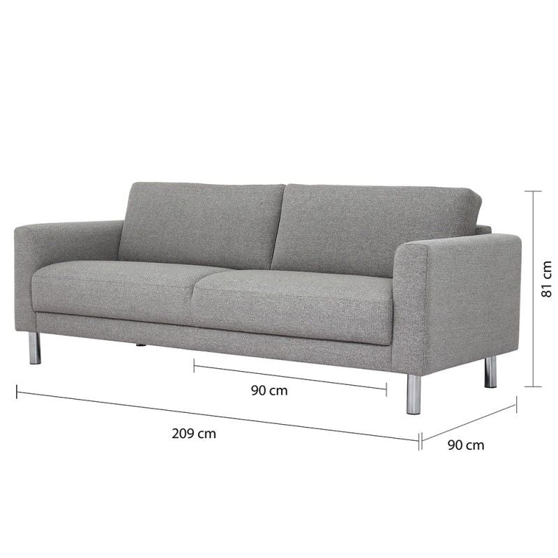 Cleveland 3 Seater Sofa in Nova Light Grey