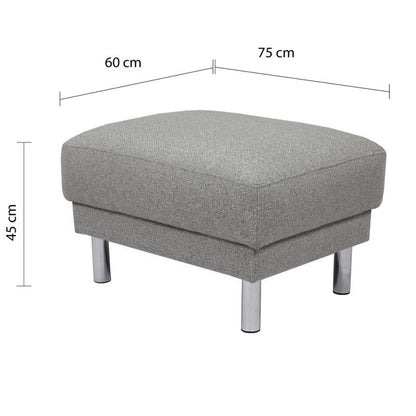 FTG Cleveland Footstool in Nova Light Grey