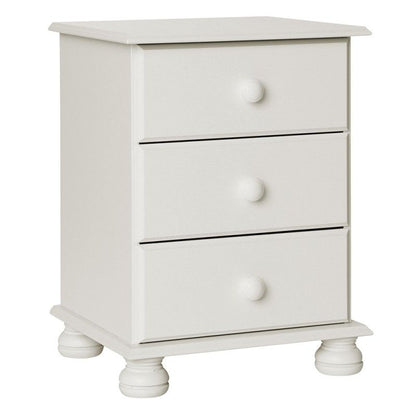 FTG Copenhagen 3 Drawer Bedside in White