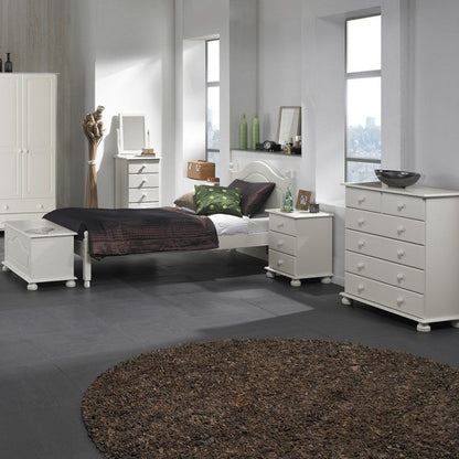 FTG Copenhagen 3 Drawer Bedside in White