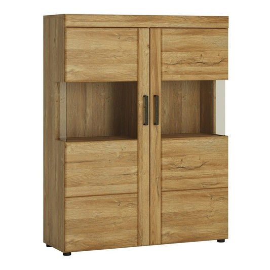 FTG Cortina Low wide 2 door display cabinet in Grandson Oak